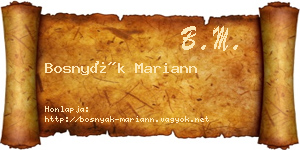 Bosnyák Mariann névjegykártya