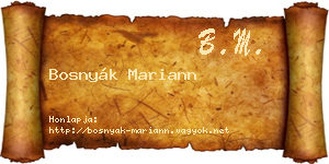 Bosnyák Mariann névjegykártya