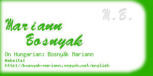 mariann bosnyak business card