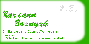 mariann bosnyak business card